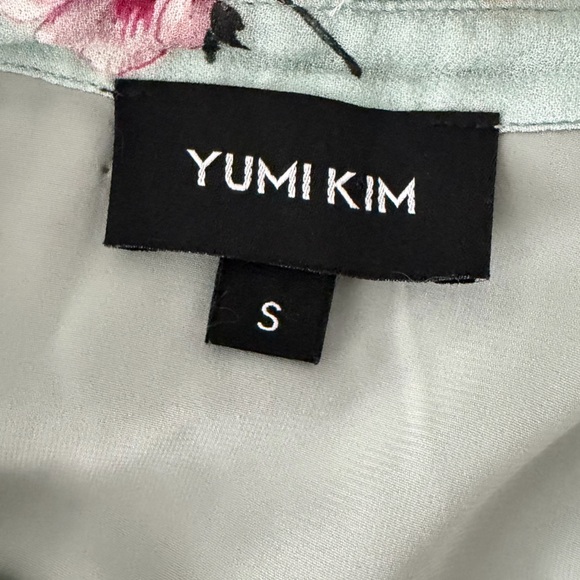 Yumi Kim Jenna Mint Floral Ruffle Long Sleeve Mini Dress Size Small - Picture 5 of 7